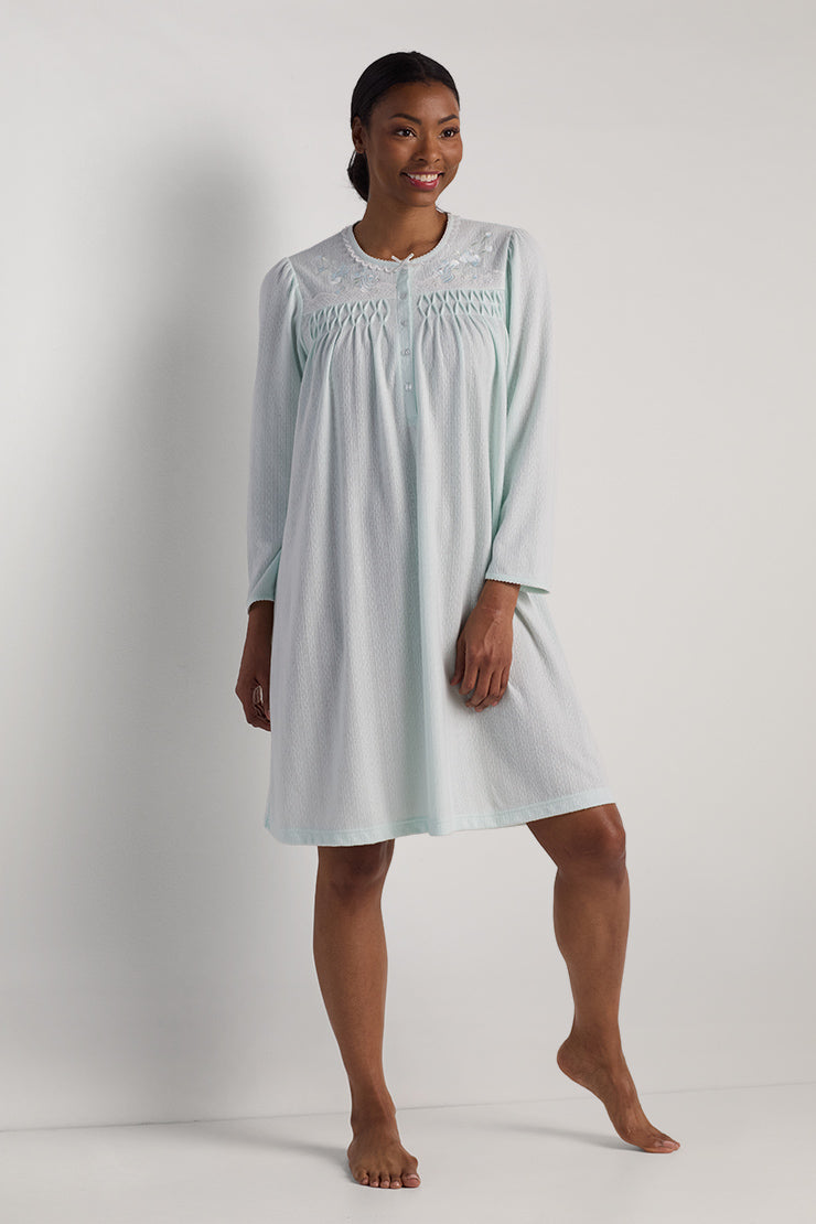Honeycomb Short Nightgown, Mint / Medium