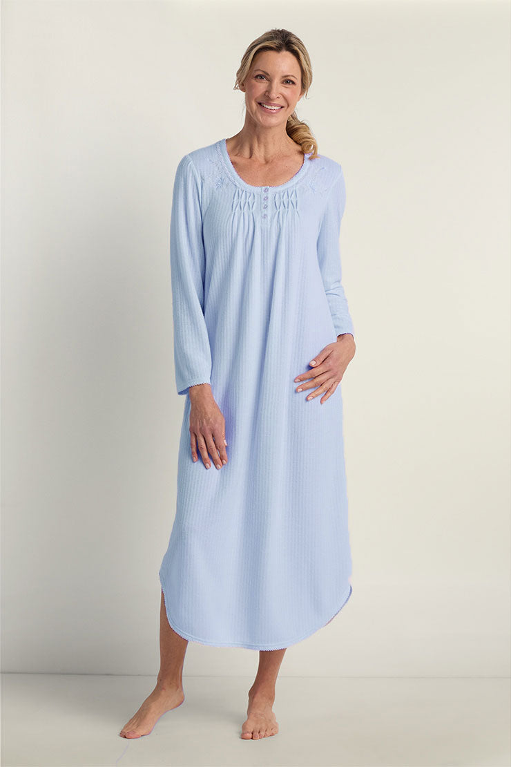 long sleeve sleep dress women Eileen West Women's Sweater Knit Ballet Long Sleeve Nightgown, Pink, Large