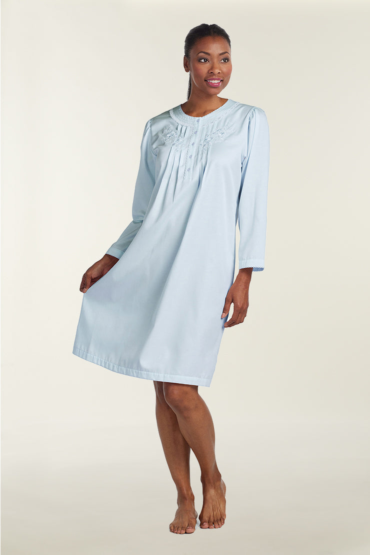 Brushed Back Satin Short Nightgown – Miss Elaine Store