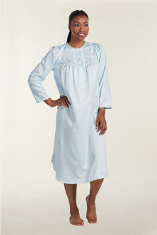  Brushed Back Satin Long Nightgown | Clearance only