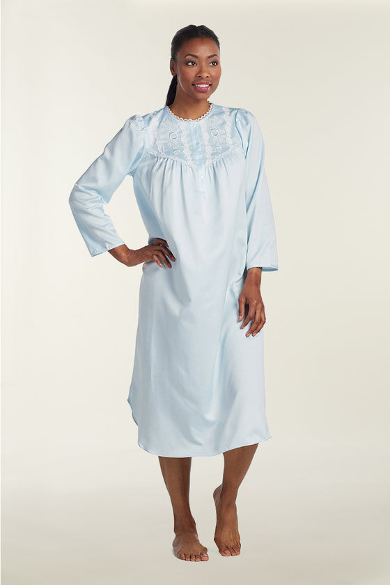 Brushed Back Satin Long Nightgown | Clearance only