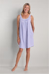 Seersucker Nightgown - Short Gown/Sleeveless