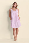 Seersucker Nightgown - Short Gown/Sleeveless