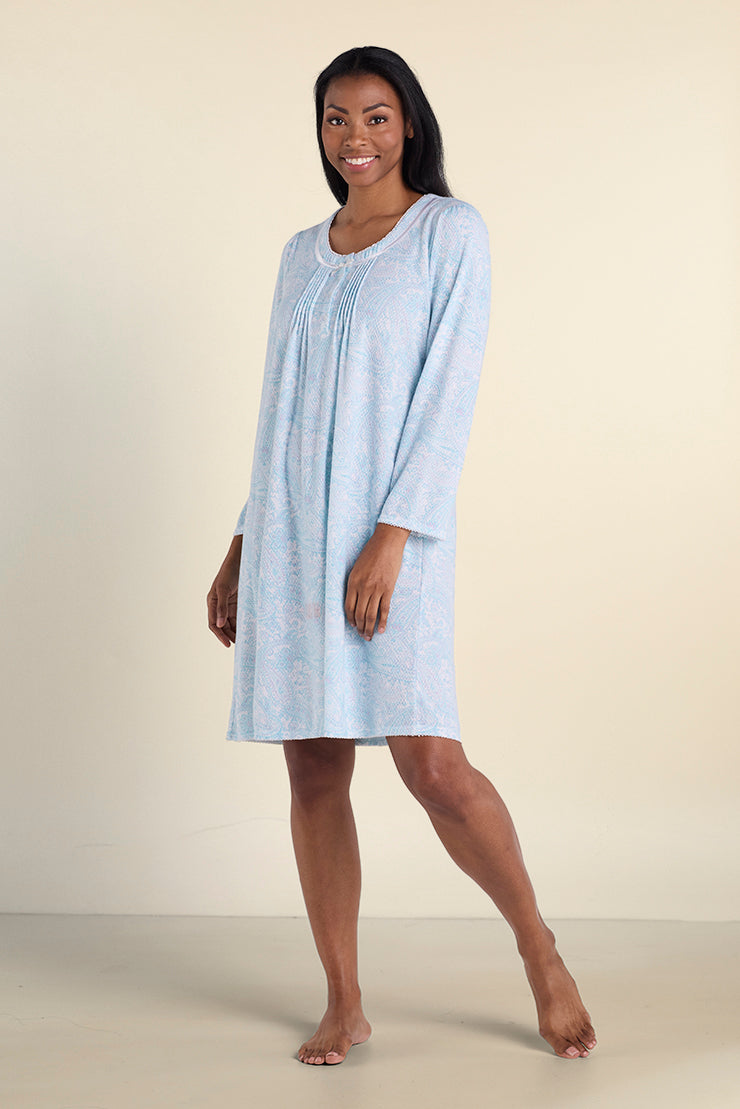 【fa.er.ie】petit lady sleep dress Miss Elaine Silk Essence Solid Short Nightgown | Dillard's
