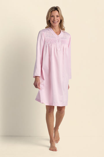 Brushed Back Satin Short Nightgown