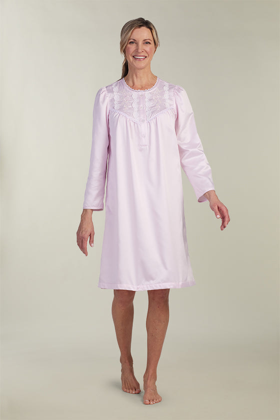 Brushed Back Satin Short Nightgown