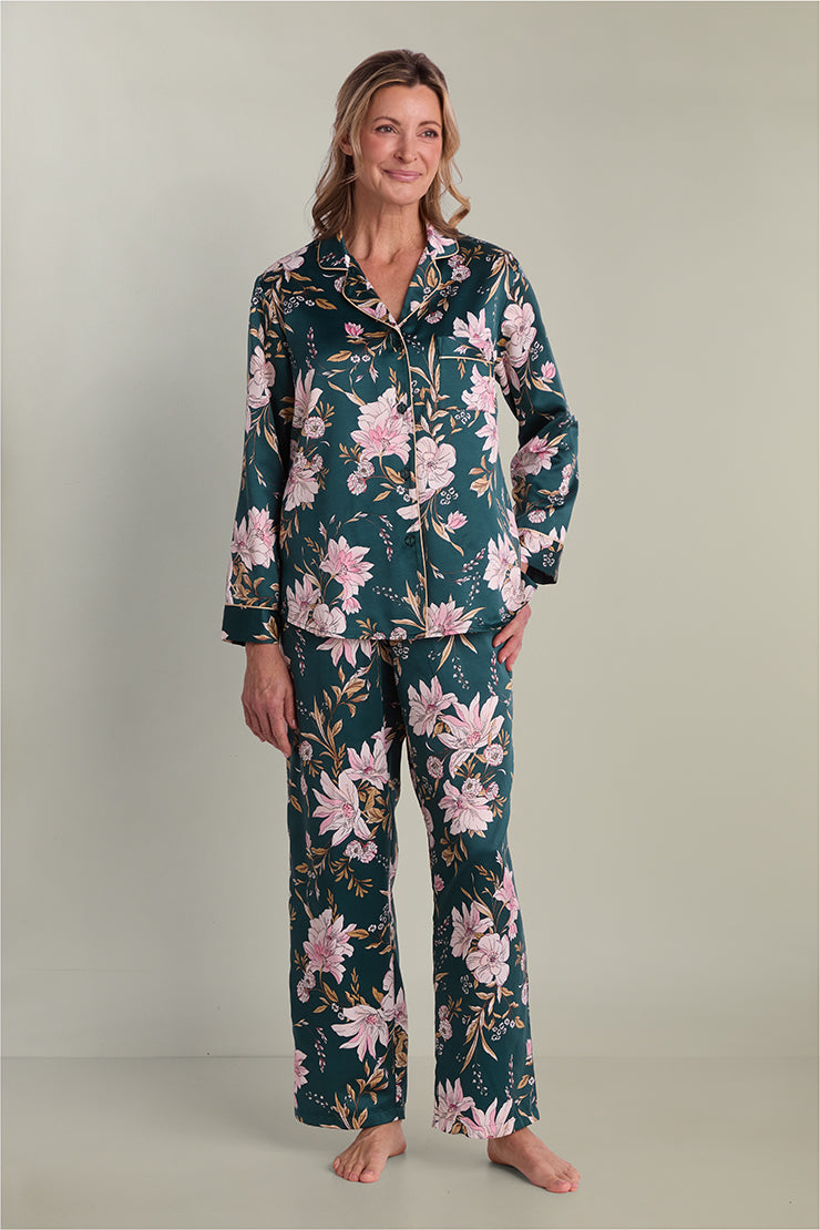 Brushed Back Satin Pajama