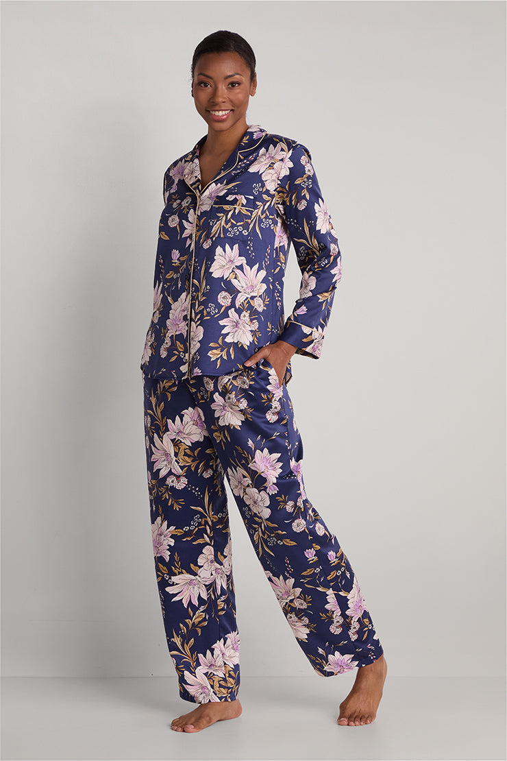 Brushed Back Satin Pajama