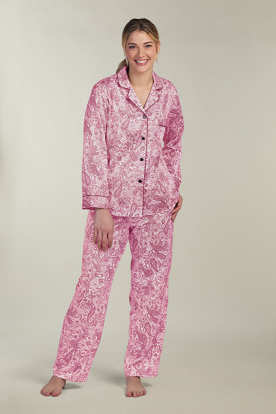 Brushed Back Satin Pajama