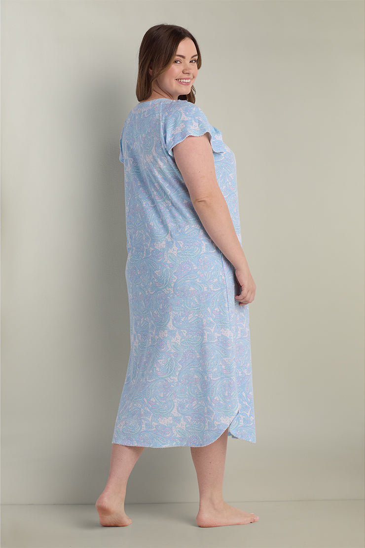 Cottonessa Blue Paisley Long Nightgown – Miss Elaine Store