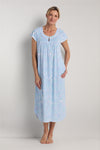 Cottonessa Blue Paisley Long Nightgown