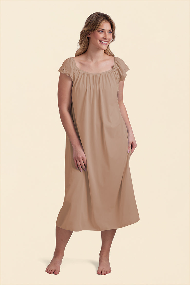 Nylon Tricot Long Nightgown