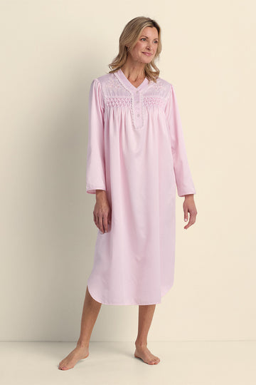 Brushed Back Satin Long Nightgown