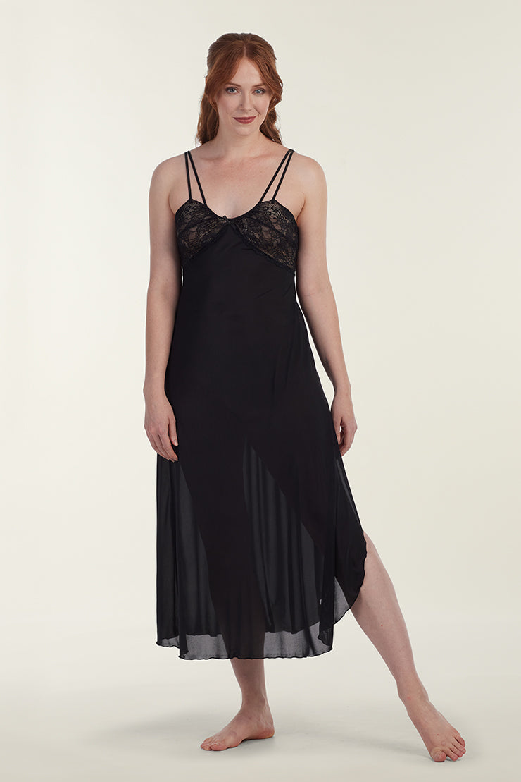 Vintage Long Nightgown, Black / Medium