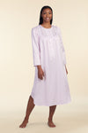 Brushed Back Satin Long Nightgown