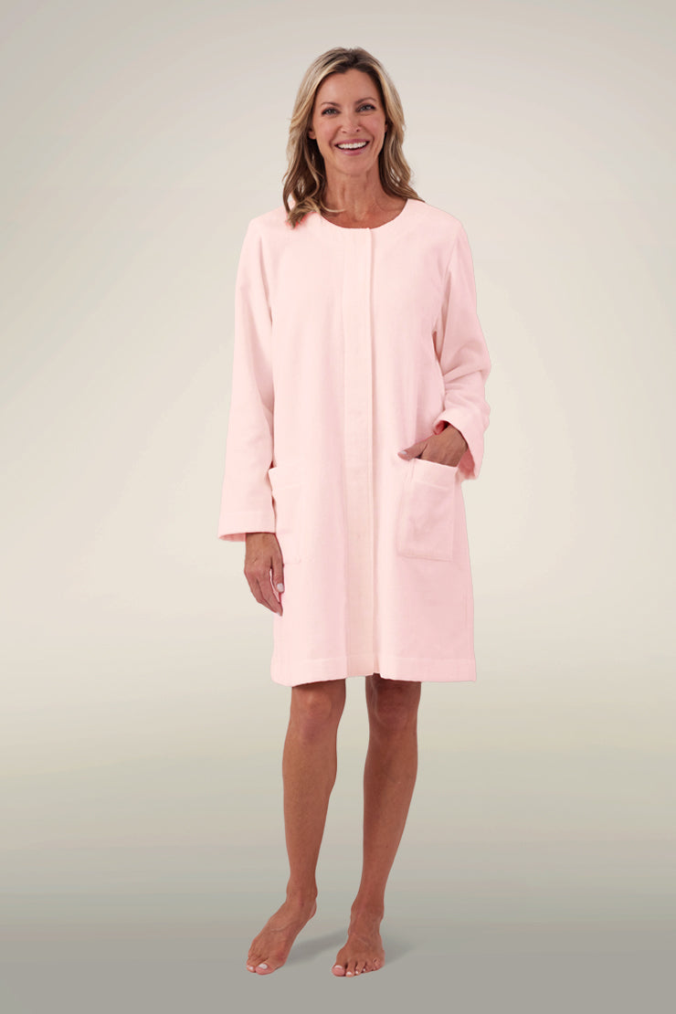 Terry Robe Womens Zip Up Robes Plus Size Terry Short Robe – Miss