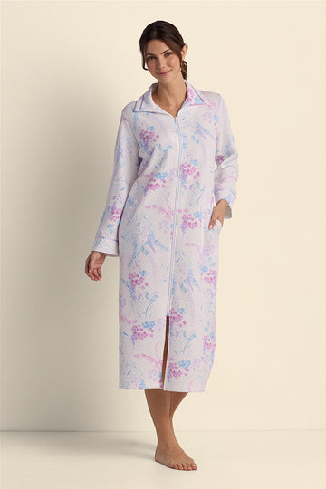 Quilt-In-Knit Long Robe