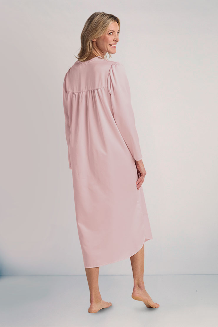 Brushed Back Satin Long Nightgown