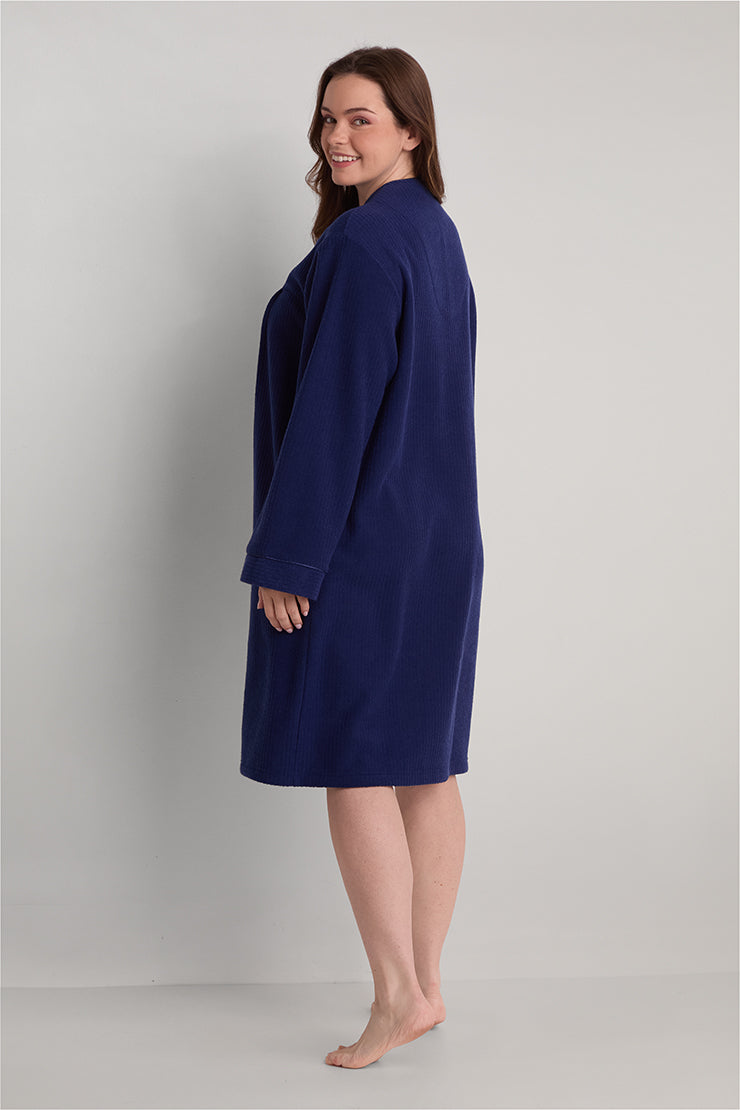 Brushed Back Terry Short Robe
