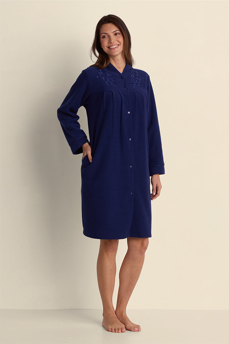 Brushed Back Terry Short Robe
