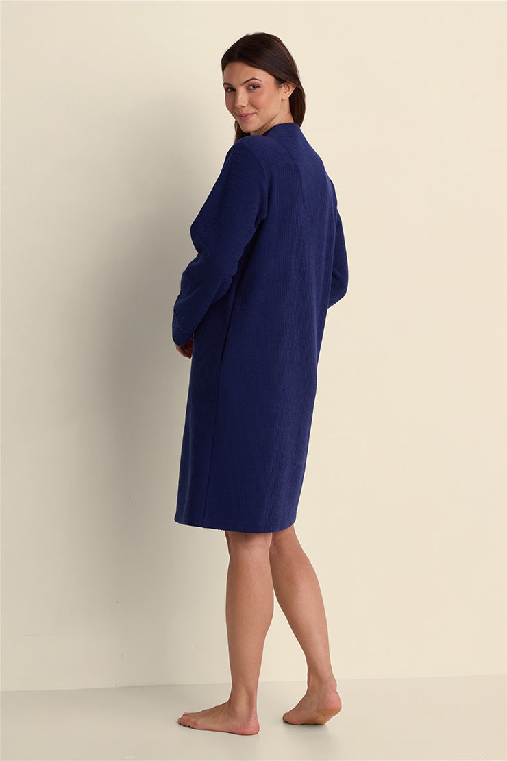 Brushed Back Terry Short Robe