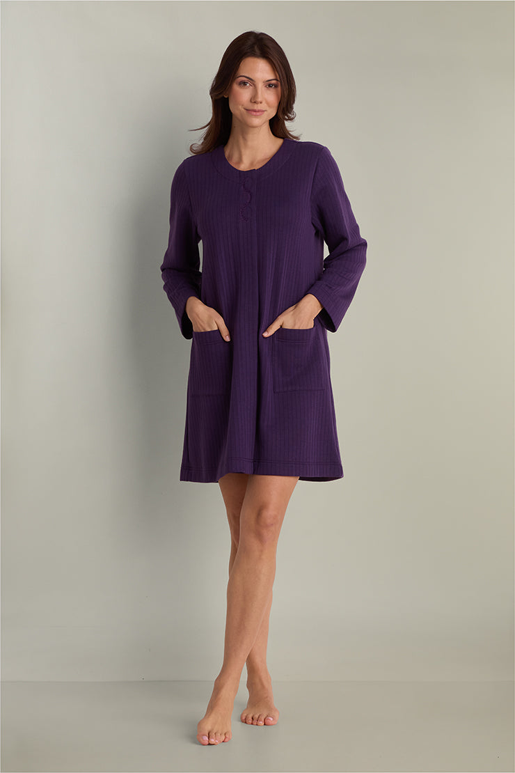 Quilt-In-Knit Short Robe
