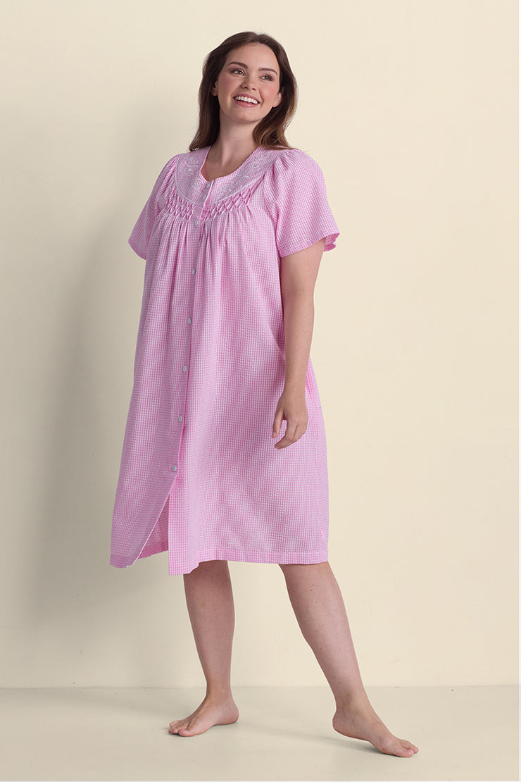 Seersucker Short Robe – Miss Elaine Store