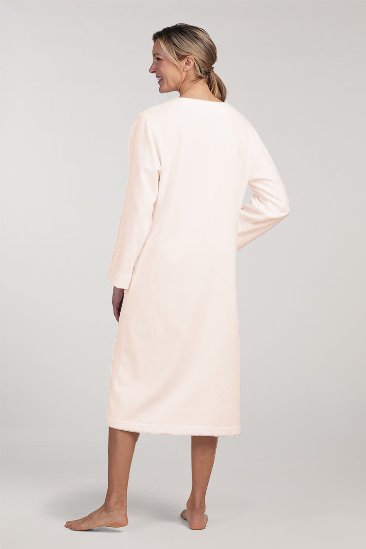 Terry Long Zip Robe - White / XL Terry Long Zip Robe - White / XL