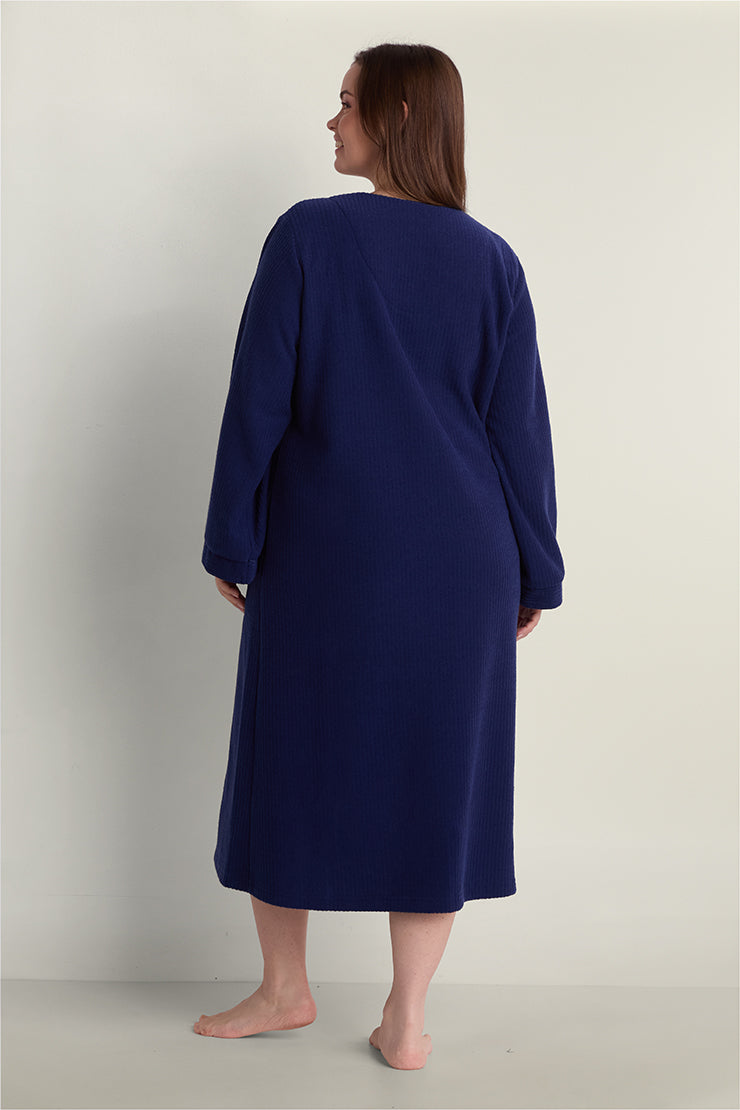 Brushed Back Terry Long Robe