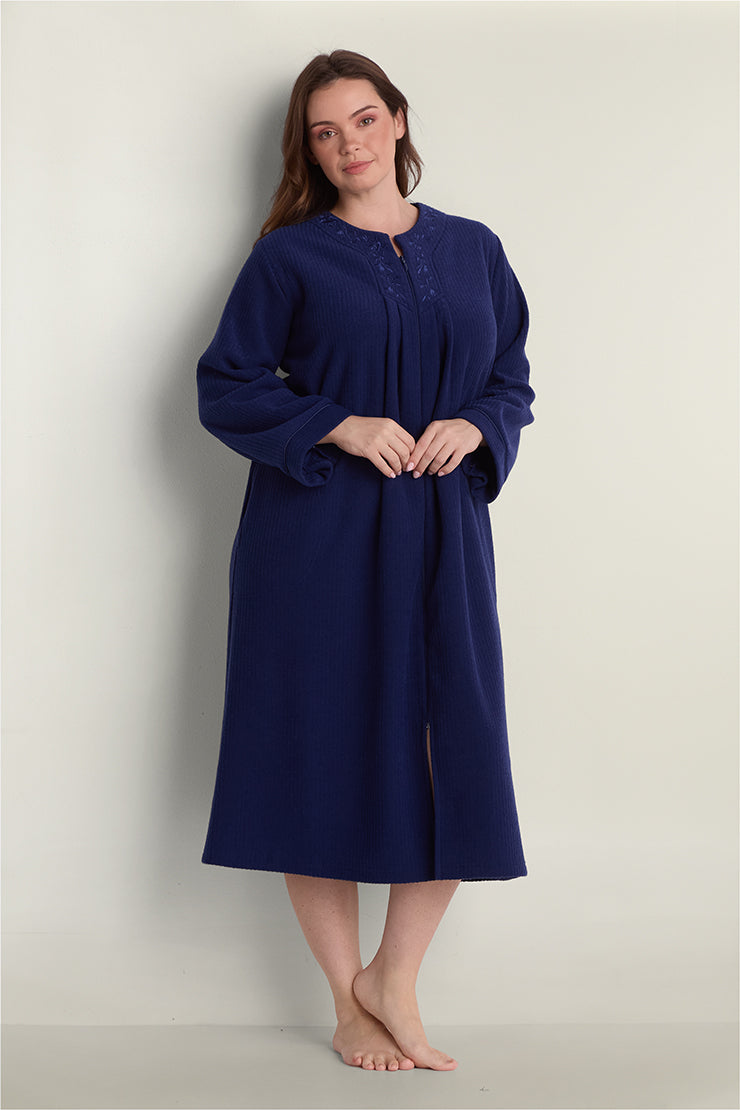 Brushed Back Terry Long Robe