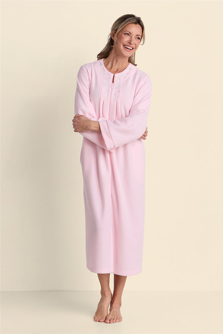 Brushed Back Terry Long Robe