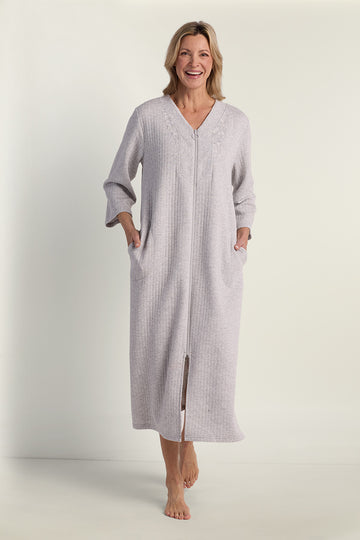 Quilt-In-Knit Long Robe