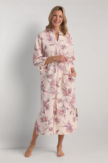 Quilt-In-Knit Long Robe