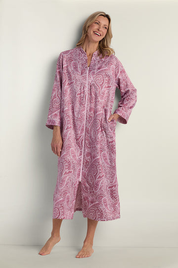 Brushed Back Satin Long Robe