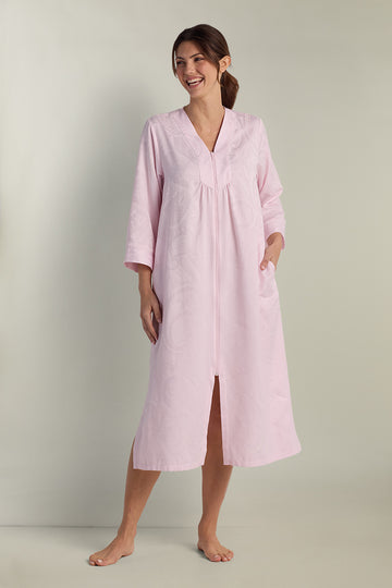 Brushed Back Satin Long Robe