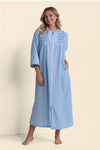 Seersucker Long Zipper Robe