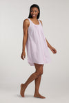 Seersucker Nightgown - Short Gown/Sleeveless