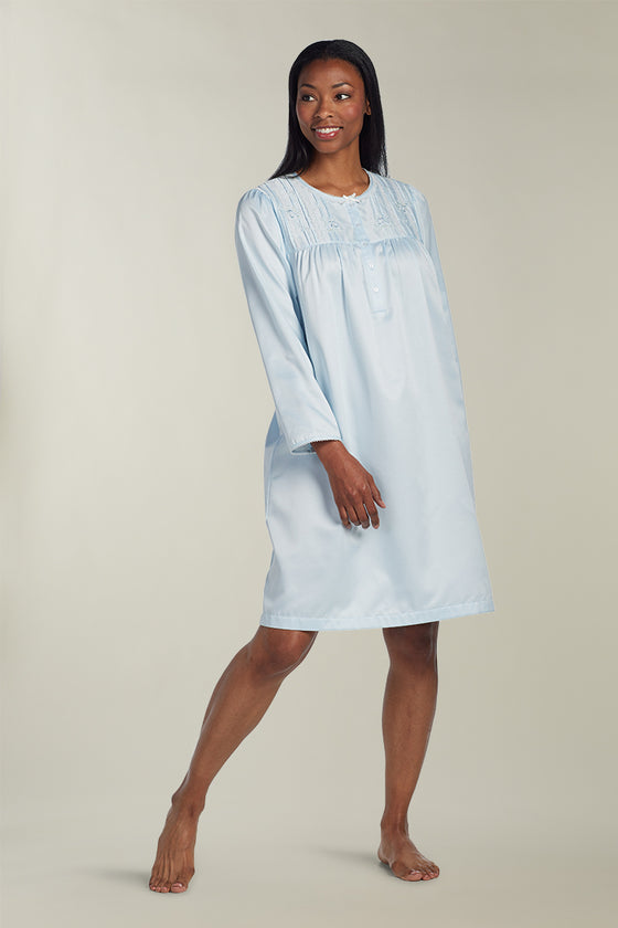 Brushed Back Satin Short  Nightgown