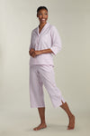 Seersucker Pajama Set - 3/4 Sleeves