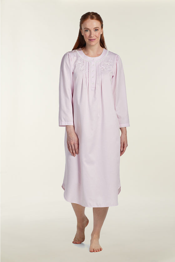 Brushed Back Satin Long Nightgown
