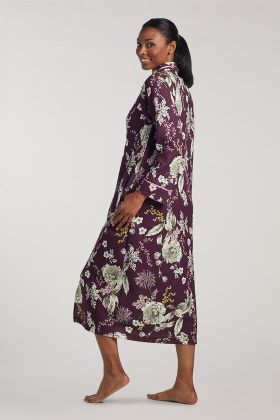 Quilt-In-Knit Long Robe | Clearance only