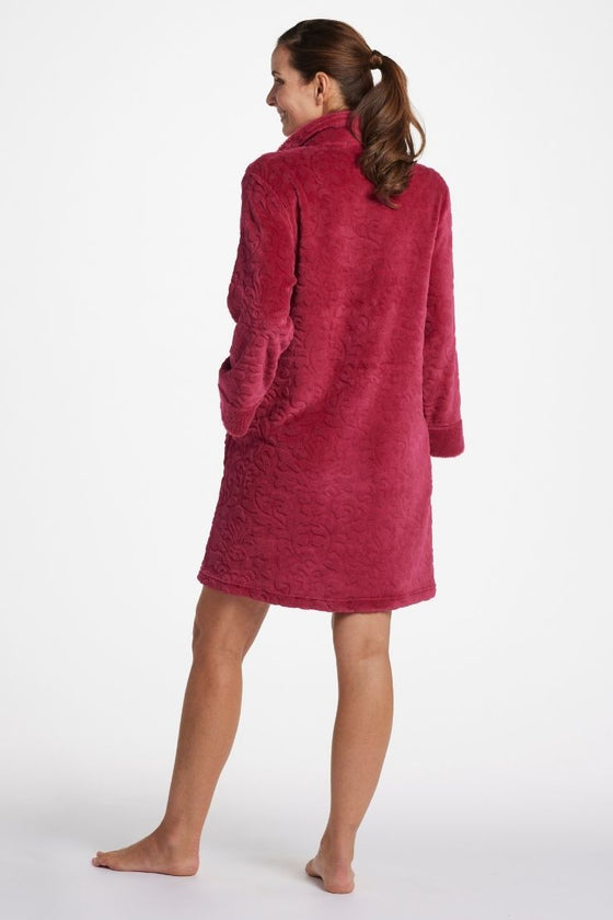 Fleece Robe - Short Robe/Long Sleeves with Collared Neck | Clearance only