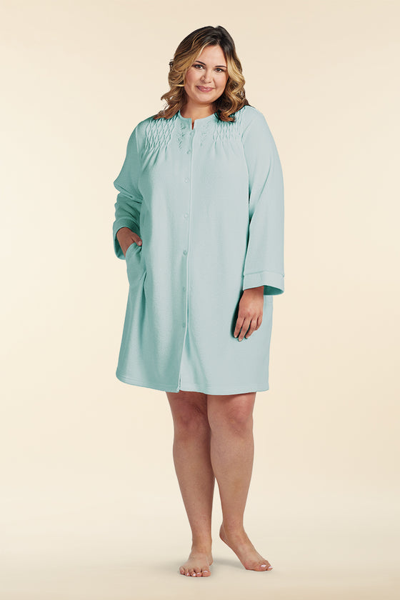 Brushed Back Terry Short Robe | Clearance only