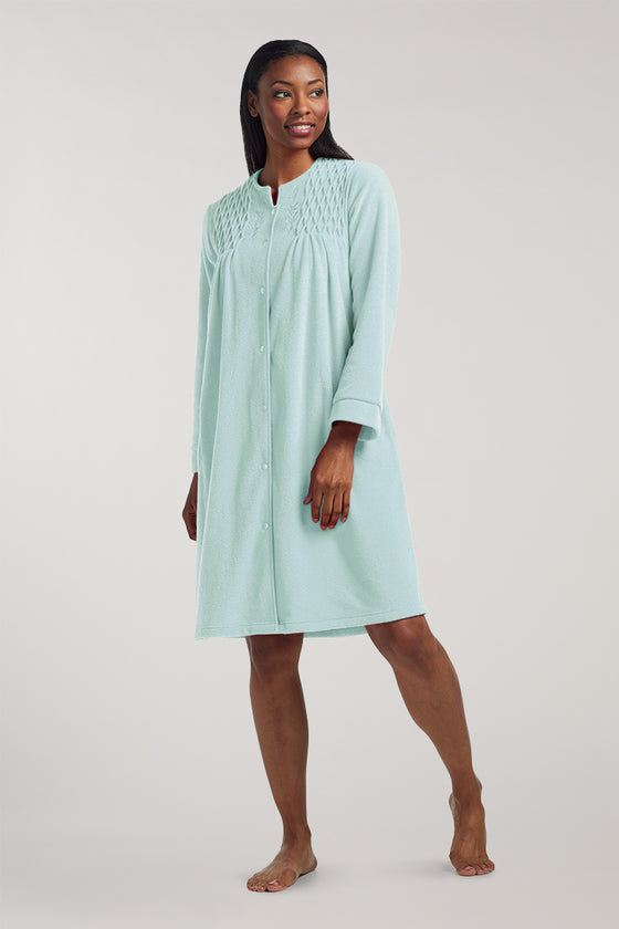 Brushed Back Terry Short Robe | Clearance only