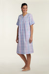 Seersucker Robe - Short Robe/Short Sleeves